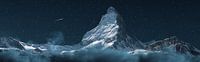 Panoramisch uitzicht Matterhorn-berg bij nacht