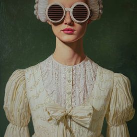 Surrealistisches Porträt mit runder Brille von But First Framing