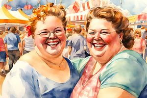 2 gezellige dames op de kermis van De gezellige Dames