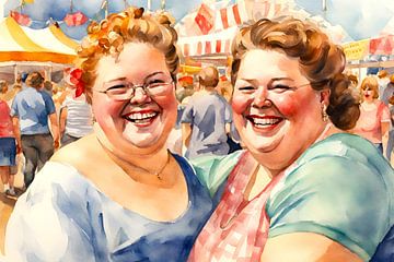 2 sociable ladies at the fair by De gezellige Dames