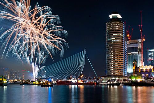 Encore des feux d'artifice ! Rotterdam / Pont Erasmus / Kop van Zuid