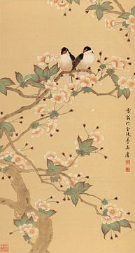 Chen Zhifo,Magpie op Kersenbloesem, Chinese Wall Art