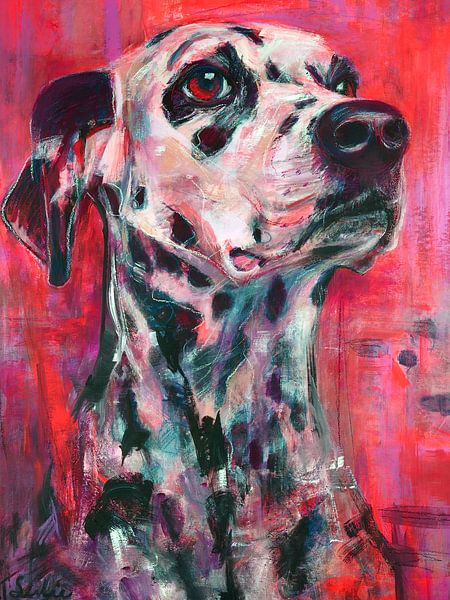 Peinture du dalmatien Ziva par Peintures Liesbeth Serlie