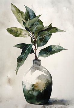 Plante vintage aquarelle - Beauté sereine