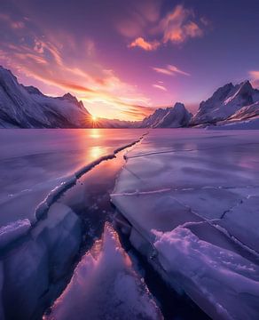 Glinsterend ijzige landschap van fernlichtsicht