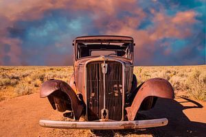 Route 66, Studebaker Wrack in der Painted Desert, Arizona USA.