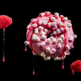 Pink dripping donut, pink drippin donut by Corrine Ponsen