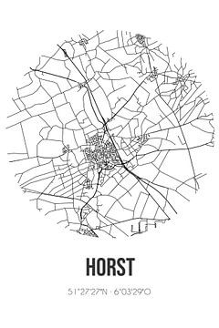 Horst (Limburg) | Landkaart | Zwart-wit van Rezona