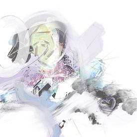 Magie van tederheid minimalistisch abstract schilderij in pastelkleuren van Susanna Schorr