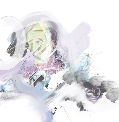 Magie van tederheid minimalistisch abstract schilderij in pastelkleuren