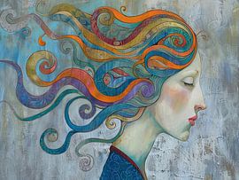 Profil für Frauen von Abstraktes Gemälde