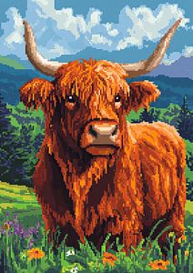 Highland Cow - Pixel Art