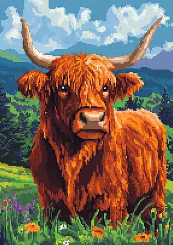 Hooglandse koe - Pixel Art