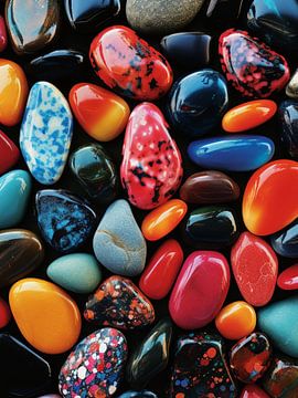 Edelstenen kiezels glanzende variëteit textuur mineralen natuur van gm_designs