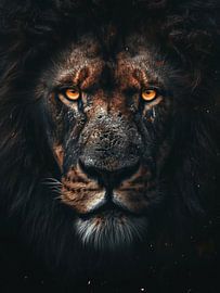 Gros plan sur un lion