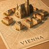 Carte 3D de la cathédrale Saint-Étienne de Vienne - Art mural de la capitale autrichienne sur Travel Shop