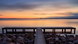 Steg bei Sonnenuntergang Steendam