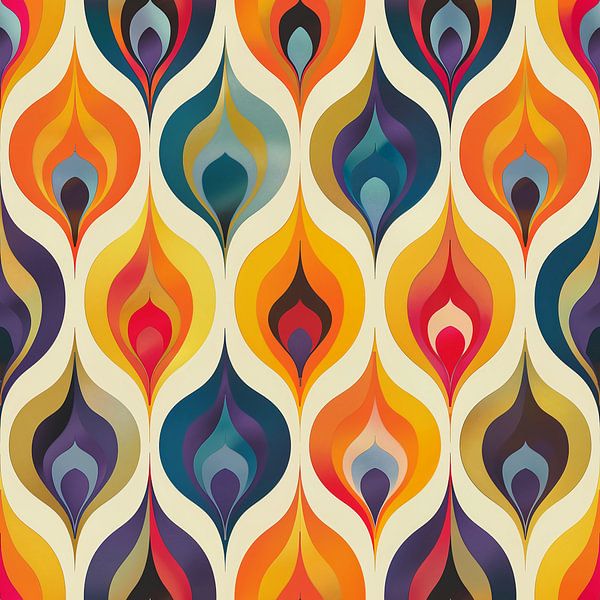 70&#039;s kleurrijk patroon van haroulita