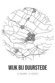 Wijk bij Duurstede (Utrecht) | Karte | Schwarz und Weiß von Ortsdrucke
