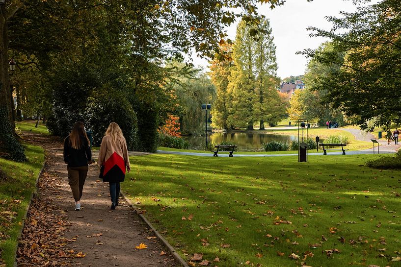 Two girls in the park by Werner Lerooy