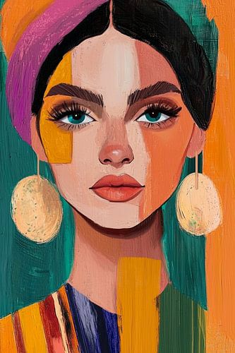 Modernes abstraktes Porträt einer Frau