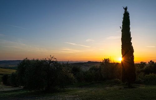 coucher de soleil sur Pienza sur Bart Ceuppens