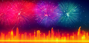 Feuerwerk am Nachthimmel Illustration