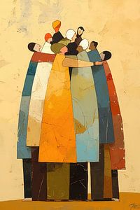 Peinture de groupe | Étreinte chaleureuse de l'unité