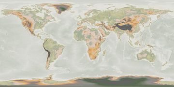 Japandi-wereldkaart van Frans Blok - foto's, kunst en andere wanddecoratie