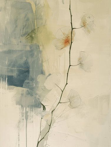 Japandi style orchid, modern and abstract