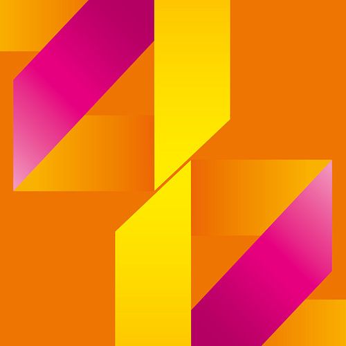 Retro geometry abstract colorful by FRESH Fine Art