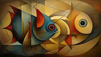 Abstract fish cubism panorama by TheXclusive Art thumbnail
