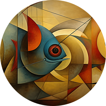 Abstracte vissen kubisme panorama van TheXclusive Art