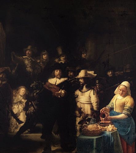 De Nachtwacht meets Het Melkmeisje