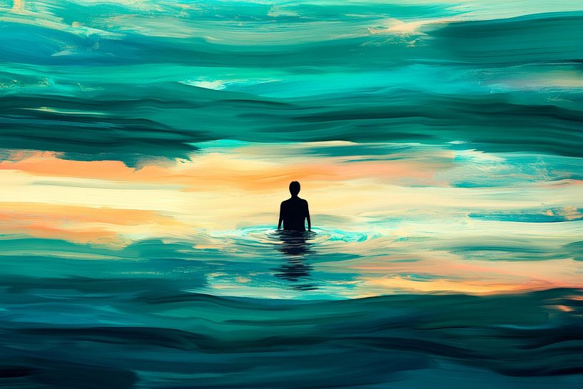 Alone in the silence - Surrealist landscape by Poster Art Shop