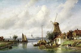 Charles Henri Joseph Leickert,Summer river landscape