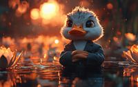 Die Dapper Duck in einem Lotusparadies von Hikmah Hidahasbi Miniaturansicht