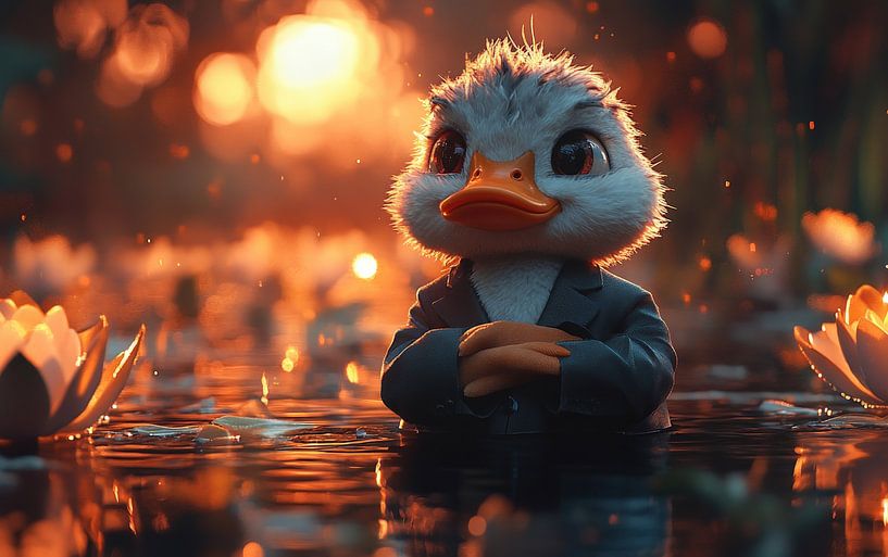 Die Dapper Duck in einem Lotusparadies von Hikmah Hidahasbi