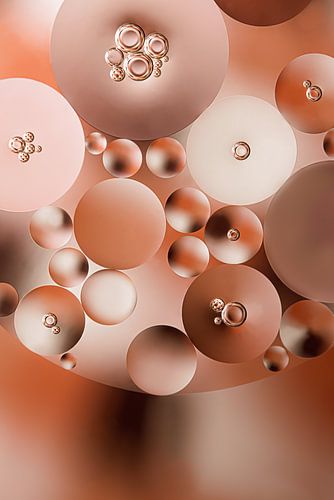 Cirkels in een cirkel (verticaal) in bruintinten en champagne kleur