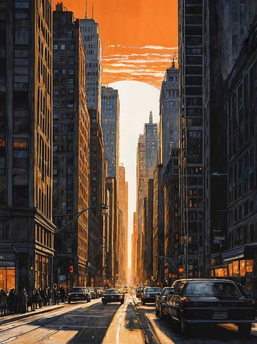 City in the Glow of the Setting Sun