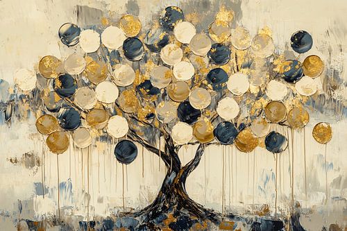 Abstracte boom met gouden bladeren