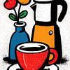 Morning Brew with Flowers van OMG Art
