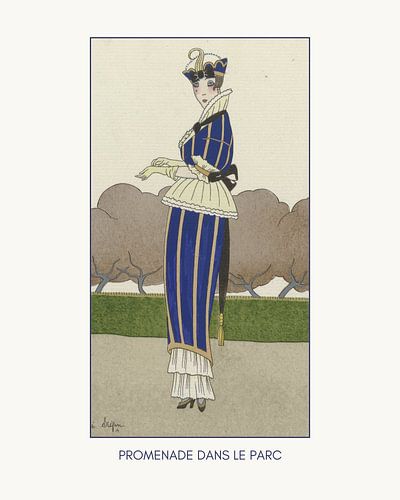 Promenade dans le parc - Boho, chic, Art Deco Fashion print