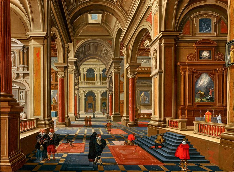Intérieur d'une église catholique, Bartholomew van Bassen par Des maîtres magistraux