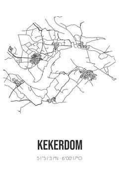 Kekerdom (Gueldre) | Carte | Noir et blanc sur Rezona