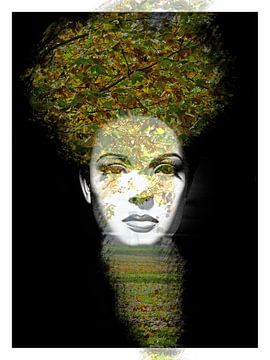 The woman with the leaves by Gabi Hampe