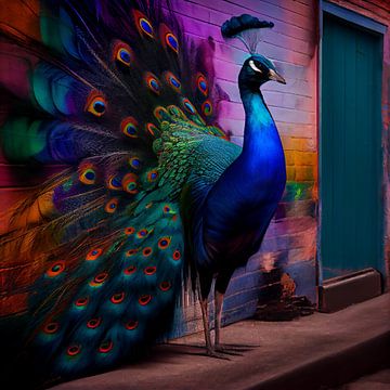 Urban peacock van Bianca ter Riet