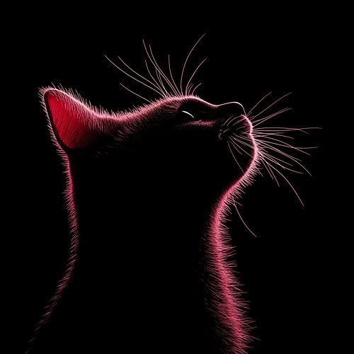 Minimalistische kat silhouette