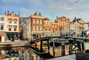 Oude Rijn Leiden Nederland van Hendrik-Jan Kornelis