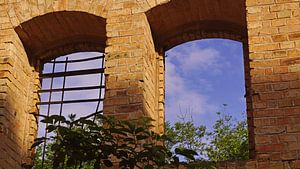 Ruine des Speichers des Mühlenkomplexes Böllberg in Halle in Deutschland
